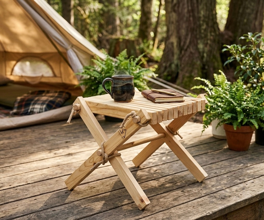 Wooden Side Table / Stool - Handmade Garden & Patio Furniture