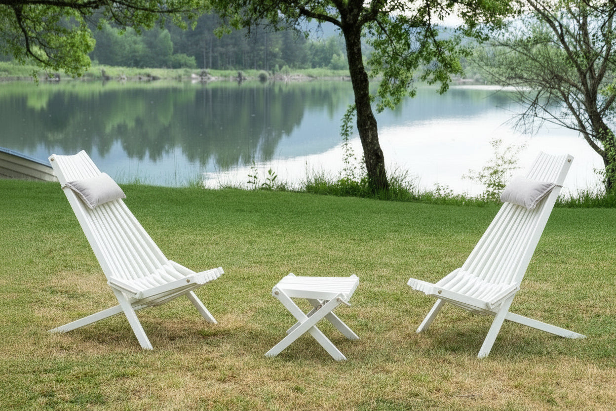 Set “Lemnart CCT6” – Handcrafted Wooden Lounge Chair Duo & Stool