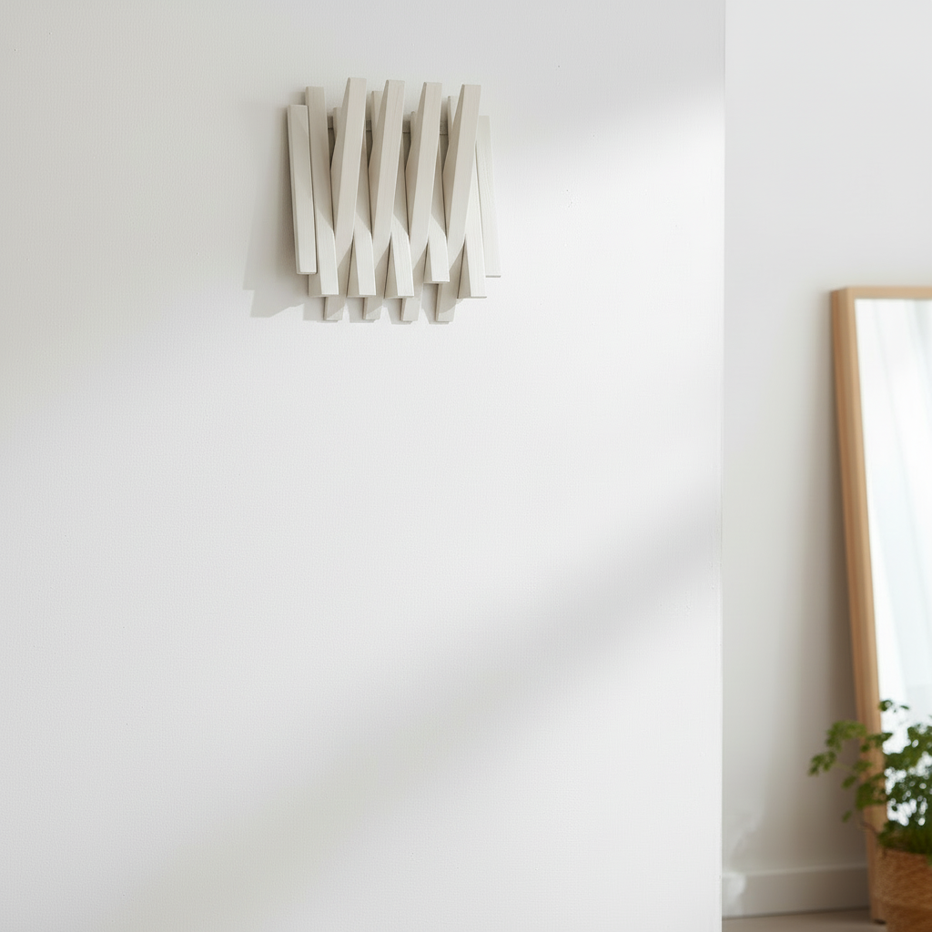 White Wooden Wall Rack - Entryway Coat Rack Shelf | Lemnart-N Mini
