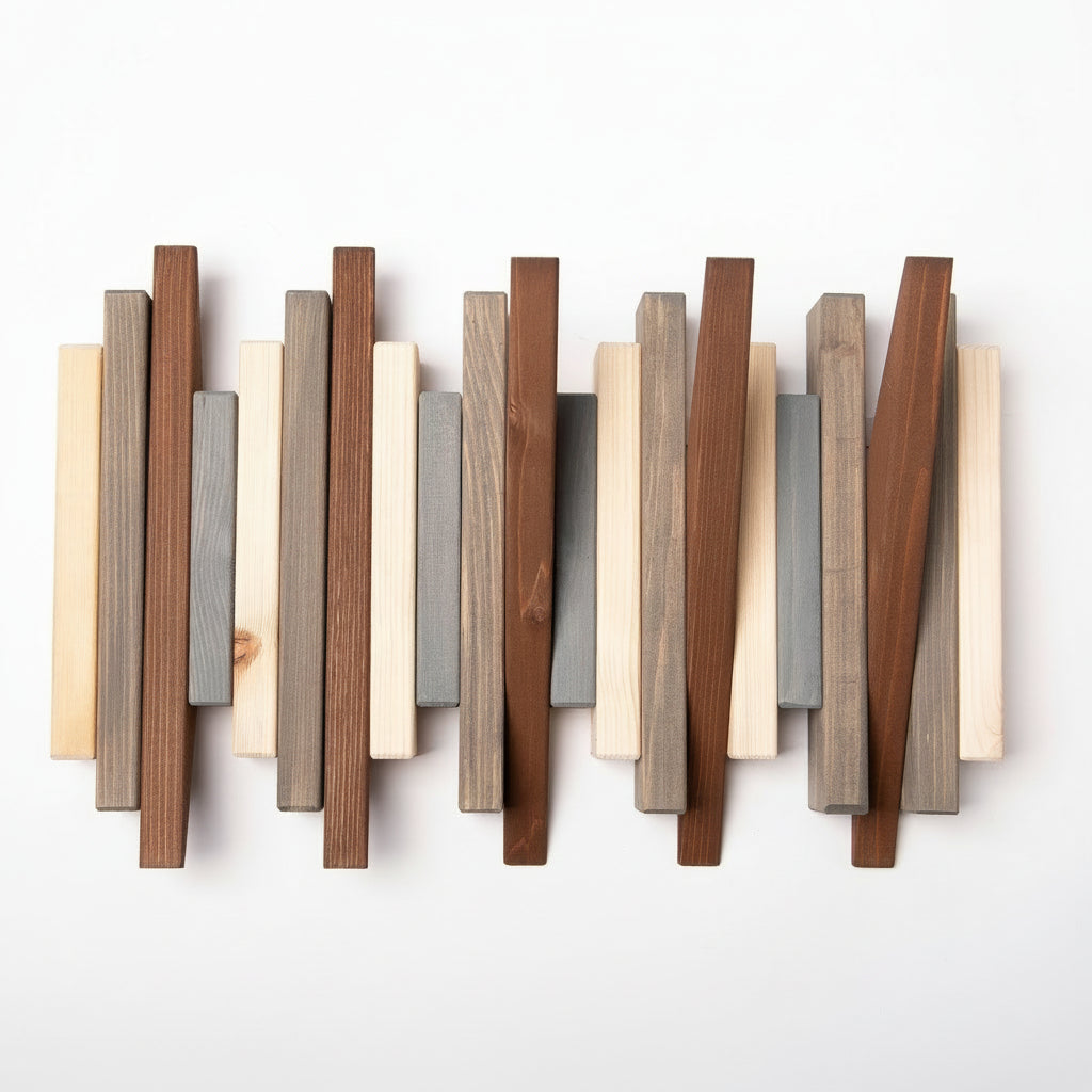 Multicolour Wood Wall Rack - Solid Wood Entryway Shelf | Lemnart-N