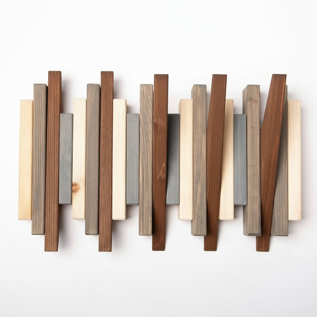 Multicolour Wood Wall Rack - Solid Wood Entryway Shelf | Lemnart-N