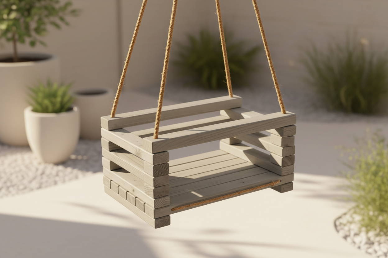 SAKART Handcrafted Wooden Toddler Swing ( Ages 2-5) Eco Friendly Kids Swing