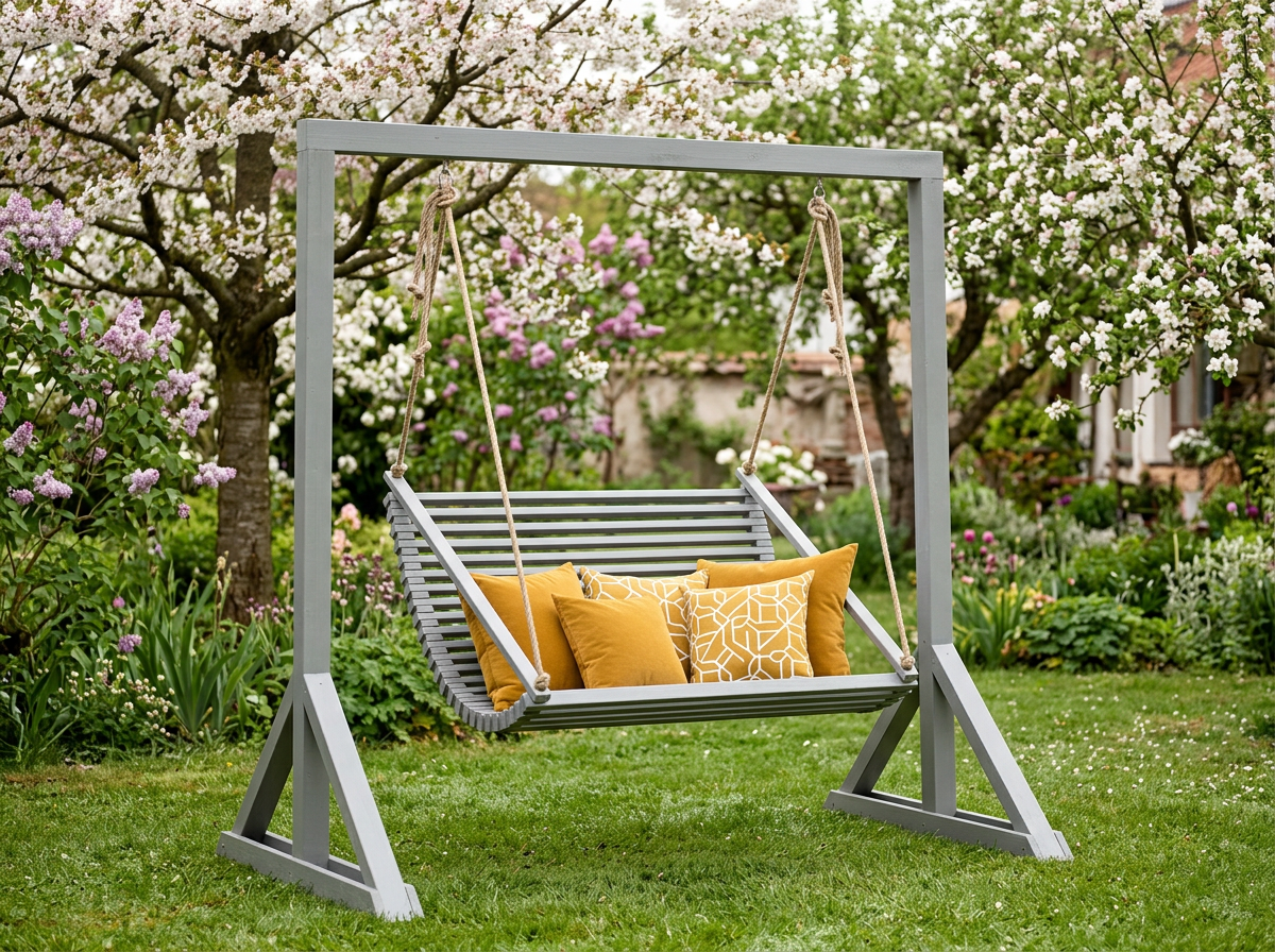 Double Wooden Garden Swing for Adults - With or Without Stand | Outdoor Garden Swing