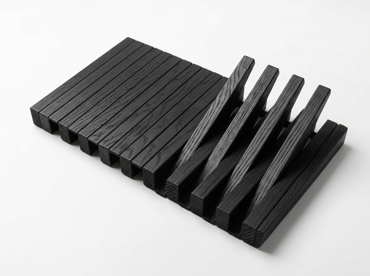 Black Wooden Wall Rack - Handmade Rack Wall Hanger | Lemnart-R
